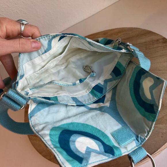 Kipling Blue Mod Swirl Print Slim Canvas Shoulder Bag - Picture 4 of 13